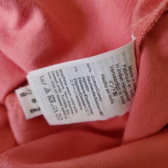 Madewell Button Front Shortsleeve Day Jumpsuit Easy Care Coral Cotton Blend - Picture 14 of 16